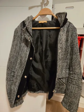 Chaqueta Areline París Tweed Negra y Gris