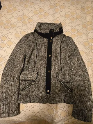 Chaqueta Areline París Tweed Negra y Gris