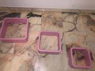 Estanterías Cuadradas Rosas (Set de 3)