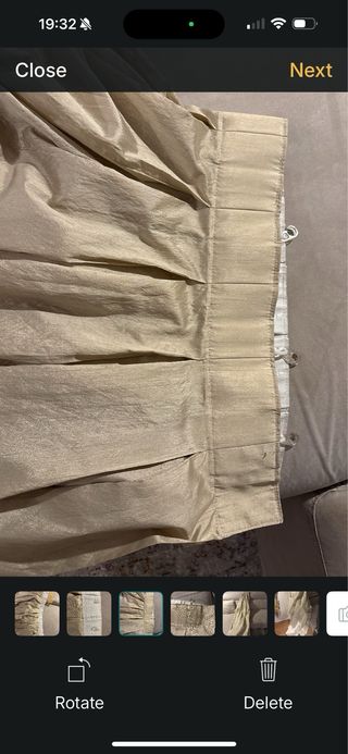 2x Cortinas beige de tela