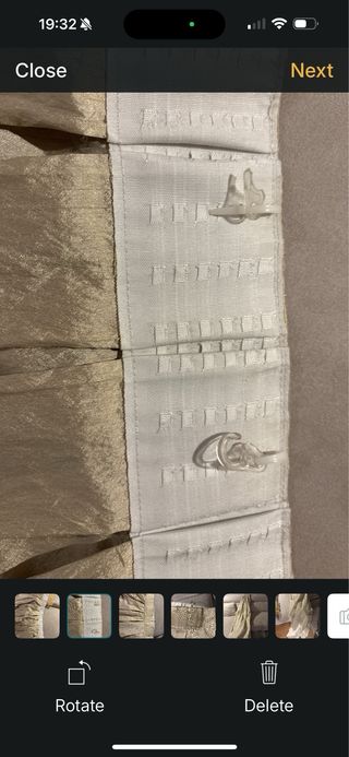 2x Cortinas beige de tela