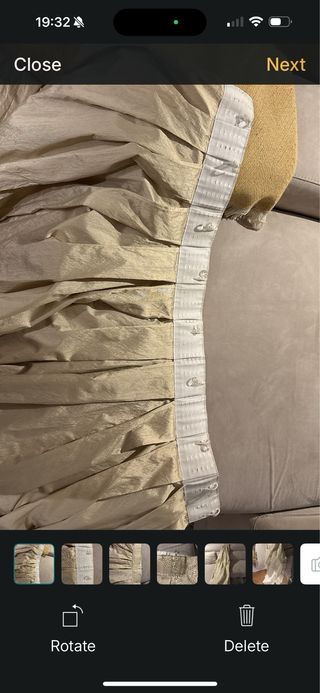 2x Cortinas beige de tela