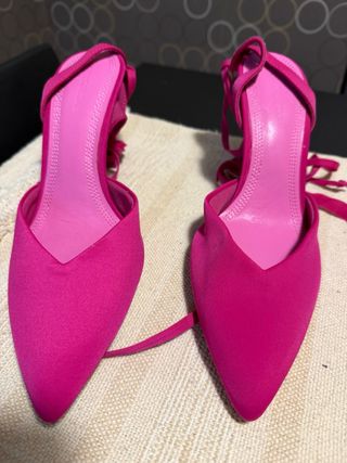 Tacones Fucsia Punta Fina