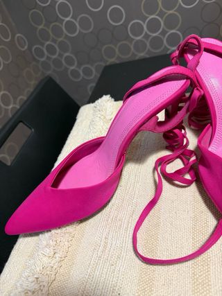 Tacones Fucsia Punta Fina