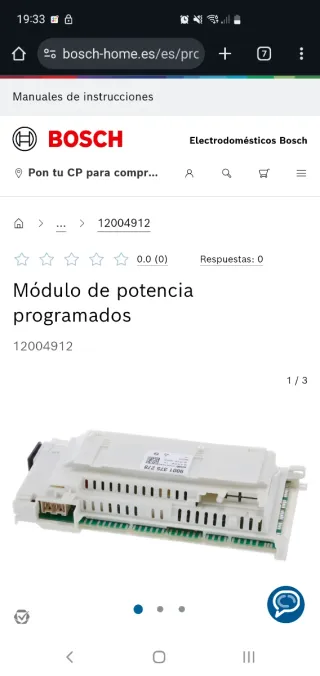 Módulo para lavavajillas bosch silence plus