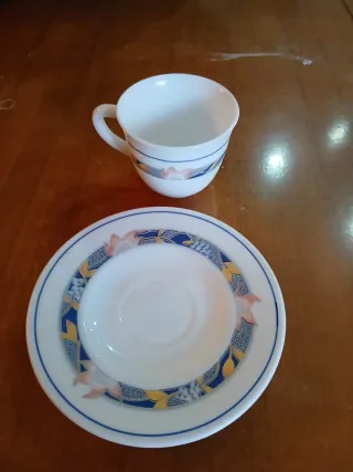 Juego 6 tazas de café de porcelana