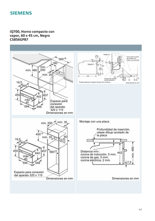 Horno Compacto con vapor Siemens CS856GPB7