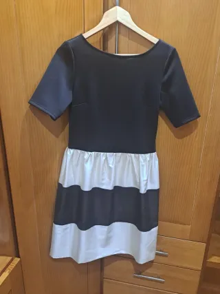 Vestido ceremonia MARIA DE CANO negro/blanco