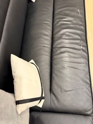 Sofá Cama Negro y Blanco Piel Sintética GRATIS