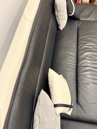 Sofá Cama Negro y Blanco Piel Sintética GRATIS