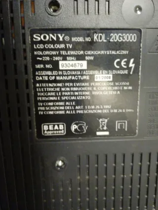 TV Sony Bravia 20'' Negra