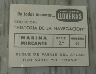 Chocolates Lloveras Titanic