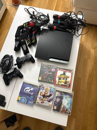 Consola PS3 Slim Nera + Giochi + Controller + Microfono