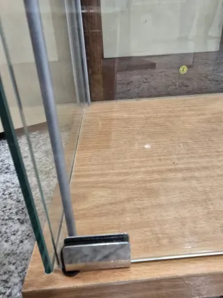 Vitrina Cristal 360° y madera