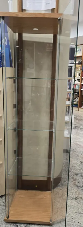 Vitrina Cristal 360° y madera