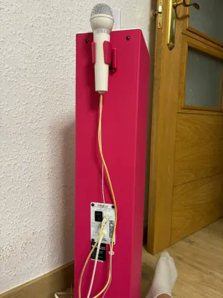 Torre de Sonido Karaoke Blanca y Rosa