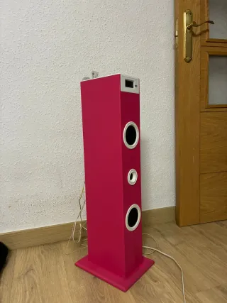 Torre de Sonido Karaoke Blanca y Rosa