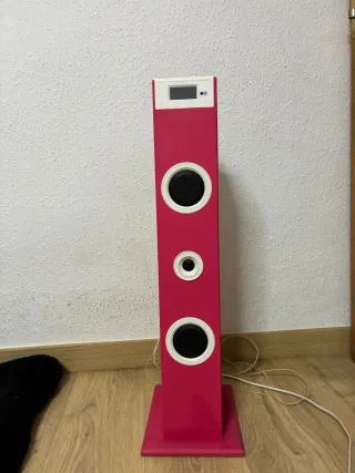 Torre de Sonido Karaoke Blanca y Rosa