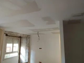 Pladur techos y tabiques con lana de roca pintura