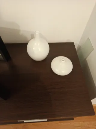 2 Jarrones de cristal blanco