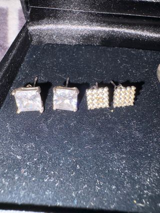 Conjunto pendientes y anillo plata circonitas