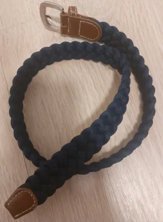 Cinturone intrecciato per bambini blu e marrone