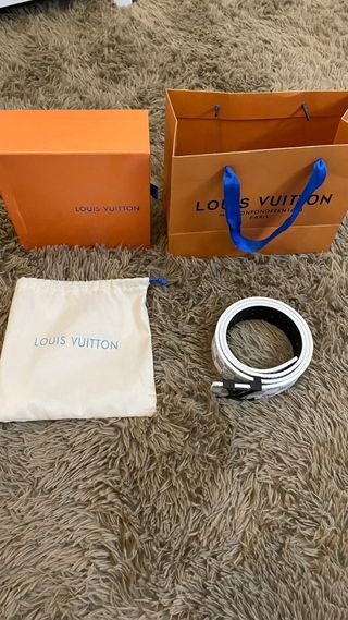 Cintura Louis Vuitton in pelle bianca e nera