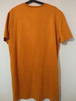 Vestido Zara Naranja Bolsillos Joya tela tipo terc