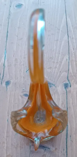 Cisne de cristal soplado naranja