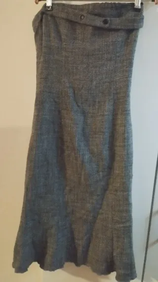 Vestido Mango palabra de honor invierno gris
