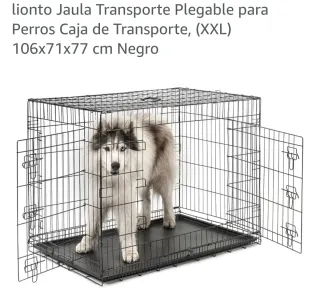 Jaula Transporte Perros XXL Negra