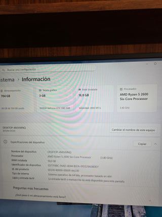 Pc gaming Ordenadores sobremesa RYZEN GTX1060 DDR4