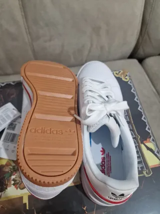 Zapatillas Adidas Court Tourino Blancas y Rojas