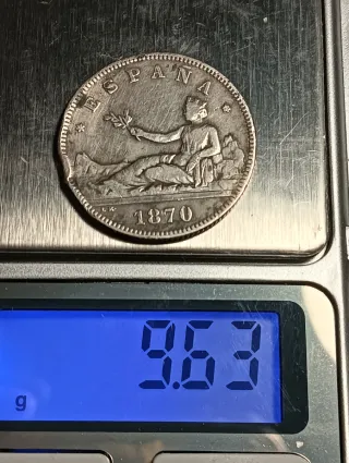 Moneda 2 Pesetas Plata 1870*74