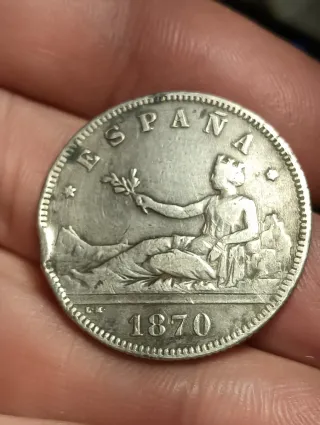 Moneda 2 Pesetas Plata 1870*74
