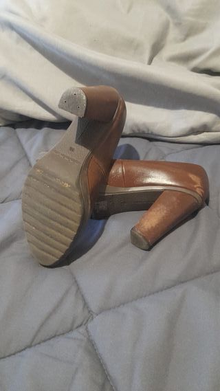 Zapatos Cuplé Tacon Marrones Talla 36