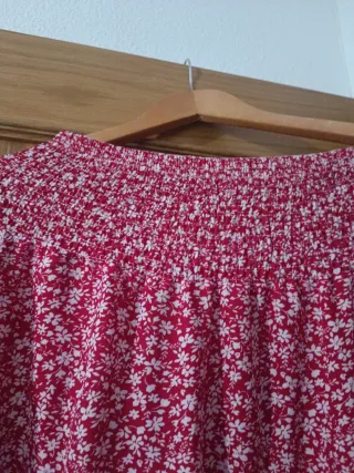 Falda larga verano flores cintura elástica