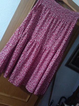 Falda larga verano flores cintura elástica