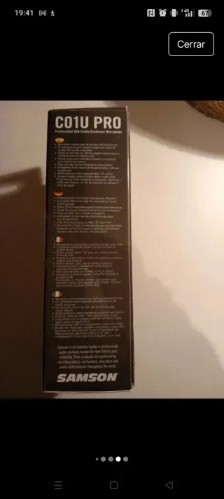 Micrófono Samson C01U PRO USB Condensador