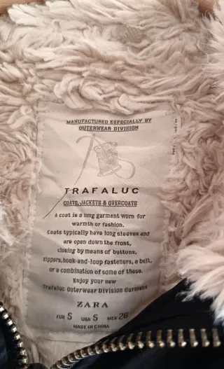 Parka Zara Mujer Borreguito Negra