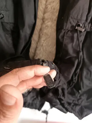 Parka Zara Mujer Borreguito Negra