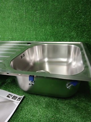 Blanco Fregadero de cocina de acero inoxidable, 45