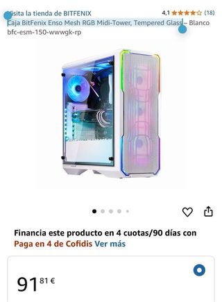 Caja PC BitFenix Enso Mesh RGB Cristal Templado