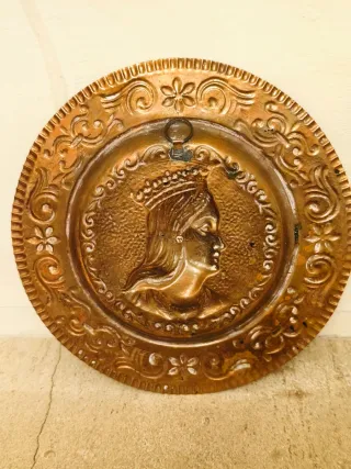 2 Piatti antichi in rame vintage da 20 cm