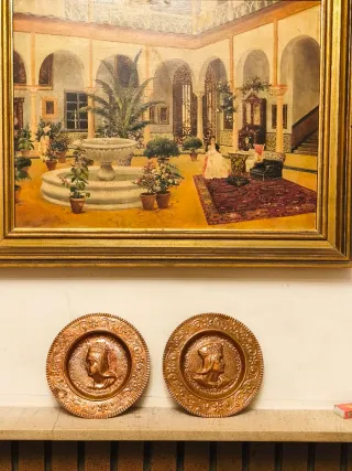 2 Piatti antichi in rame vintage da 20 cm