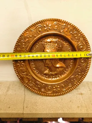 2 Piatti antichi in rame vintage da 20 cm