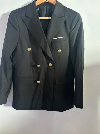 Chaqueta Negra Hombre Botones Dorados Talla XS