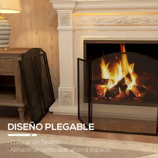 Protector Chimenea Plegable 3 Paneles