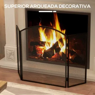 Protector Chimenea Plegable 3 Paneles