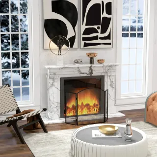 Protector Chimenea Plegable 3 Paneles